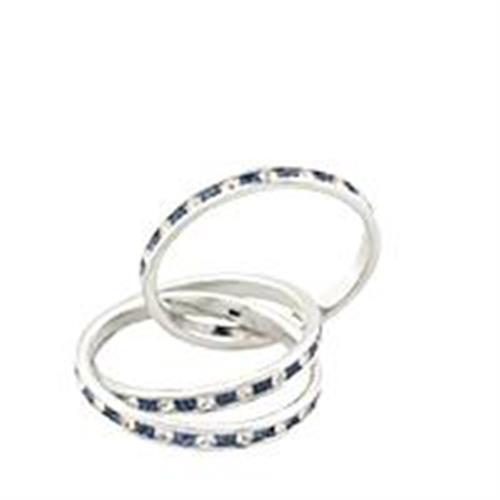 35109 - 925 Sterling Silver Ring High-Polished Women Top Grade Crystal Montana