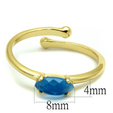 LO4064 - Brass Ring Flash Gold Women Synthetic Capri Blue