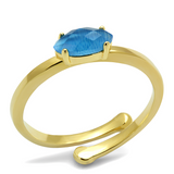 LO4064 - Brass Ring Flash Gold Women Synthetic Capri Blue