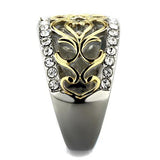 TK1792 - Stainless Steel Ring Two-Tone IP Gold (Ion Plating) Women Top Grade Crystal Clear