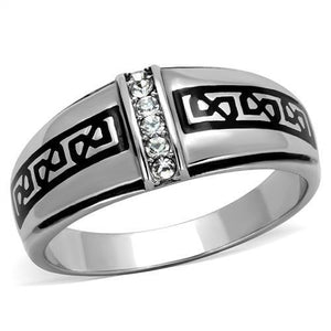 TK1801 - Stainless Steel Ring High polished (no plating) Men Top Grade Crystal Clear