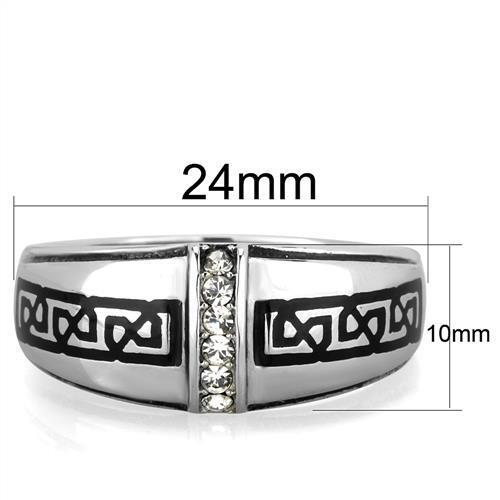 TK1801 - Stainless Steel Ring High polished (no plating) Men Top Grade Crystal Clear