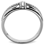 TK1801 - Stainless Steel Ring High polished (no plating) Men Top Grade Crystal Clear