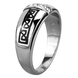 TK1801 - Stainless Steel Ring High polished (no plating) Men Top Grade Crystal Clear
