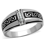 TK1801 - Stainless Steel Ring High polished (no plating) Men Top Grade Crystal Clear