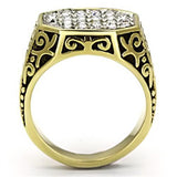 TK757 - Stainless Steel Ring Two-Tone IP Gold (Ion Plating) Men Top Grade Crystal Clear