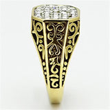 TK757 - Stainless Steel Ring Two-Tone IP Gold (Ion Plating) Men Top Grade Crystal Clear