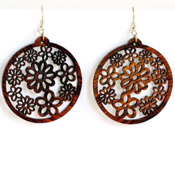 Rosewood Earrings - Millefiori - Natural Artist