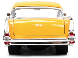 W2B 1957 Chevrolet Bel Air Yellow and White "Bigtime Muscle" Series 1/24 Diecast Model Car by Jada