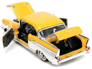 W2B 1957 Chevrolet Bel Air Yellow and White "Bigtime Muscle" Series 1/24 Diecast Model Car by Jada