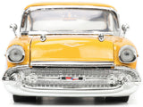 W2B 1957 Chevrolet Bel Air Yellow and White "Bigtime Muscle" Series 1/24 Diecast Model Car by Jada