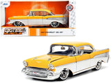 W2B 1957 Chevrolet Bel Air Yellow and White "Bigtime Muscle" Series 1/24 Diecast Model Car by Jada